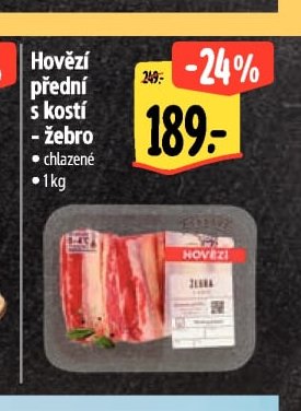 Hovězí přední s kostí - žebro
