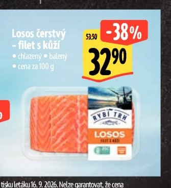 Losos čerstvý - filet s kůží