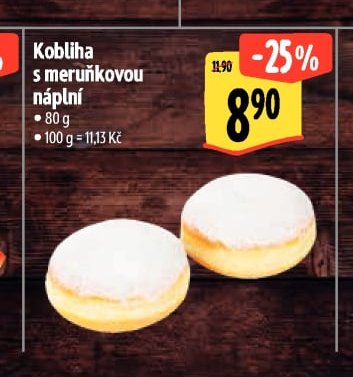Kobliha s meruňkovou náplní