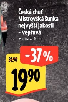 Česká chuť Mistrovská šunka nejvyšší jakosti