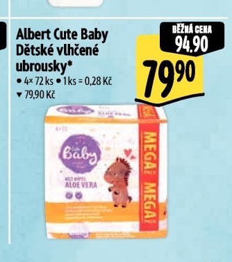 Albert Cute Baby Dětské vlhčené ubrousky