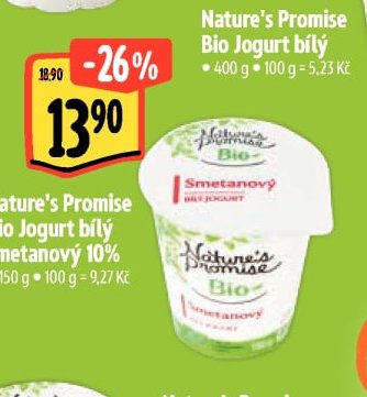 Nature's Promise Bio Jogurt bílý 10%