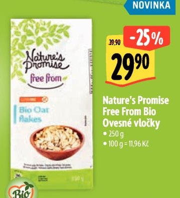 Nature's Promise Free From Bio Ovesné vločky