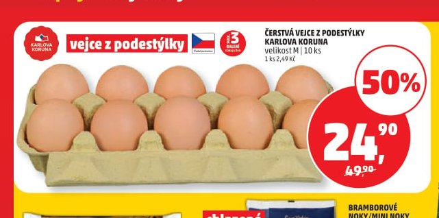 ČERSTVÁ VEJCE Z PODESTÝLKY KARLOVA KORUNA