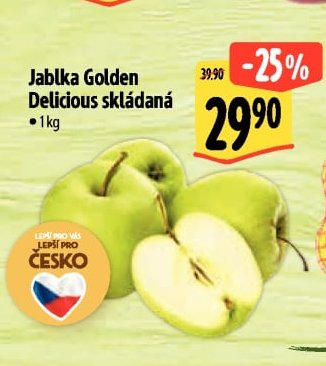 Jablka Golden Delicious skládaná