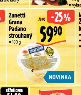 Zanetti Grana Padano strouhaný 100 g