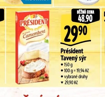 Président Tavený sýr 150 g