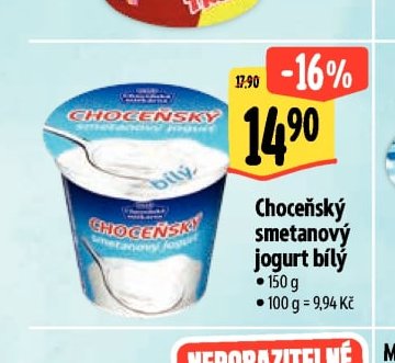 Choceňský smetanový jogurt bílý