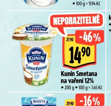 Kunín Smetana na vaření 12%