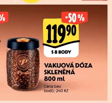 Vakuová dóza skleněná 800 ml