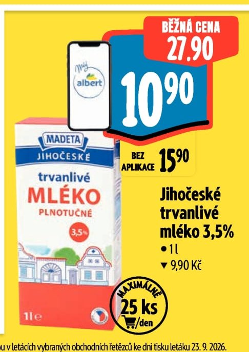 Jihočeské trvanlivé mléko 3,5%