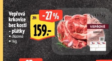 Vepřová krkovice bez kosti - plátky