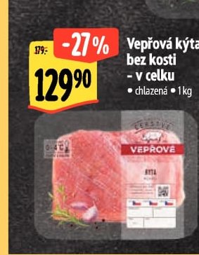Vepřová kýta bez kosti - v celku