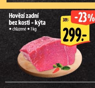 Hovězí zadní bez kosti - kýta