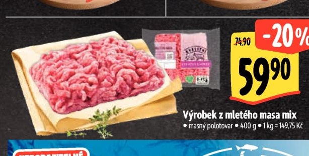 Výrobek z mletého masa mix