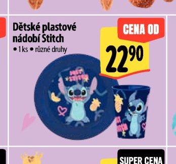 Dětské plastové nádobí Stitch