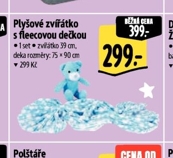 Plyšové zvířátko s fleecovou dečkou