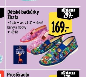 Dětské bačkůrky Žirafa