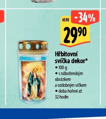 Hřbitovní svíčka dekor