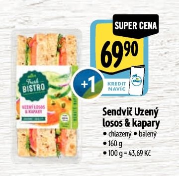 Sendvič Uzený losos & kapary