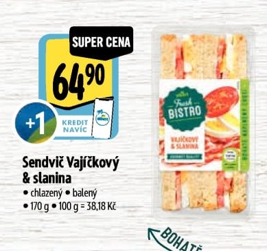 Sendvič Vajíčkový & slanina