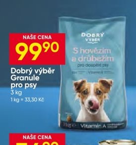 Dobrý výběr Granule pro psy 3 kg