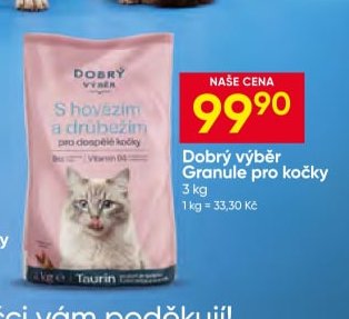 Dobrý výběr Granule pro kočky 3 kg