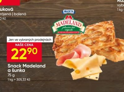 Snack Madeland a šunka