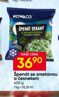 Špenát se smetanou a česnekem