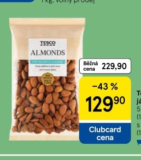 Tesco Mandle jádra neloupaná 500 g