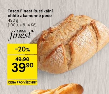 Tesco Finest Rustikální chléb z kamenné pece 490 g