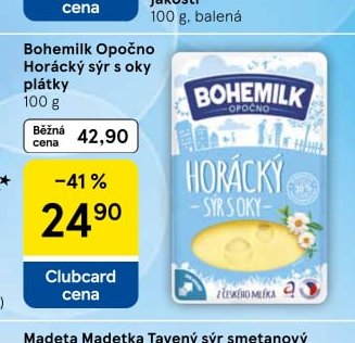 Bohemilk Opočno Horácký sýr s oky plátky 100 g