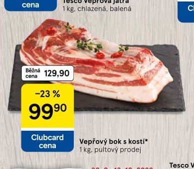 Vepřový bok s kostí* 1 kg, pultový prodej