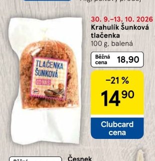 Krahulík Šunková tlačenka 100 g, balená