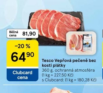 Tesco Vepřová pečeně bez kosti plátky