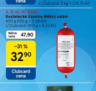 Kostelecké Uzeniny Měkký salám