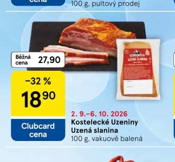 Kostelecké Uzeniny Uzená slanina
