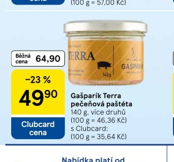 Gašparik Terra pečeňová paštéta