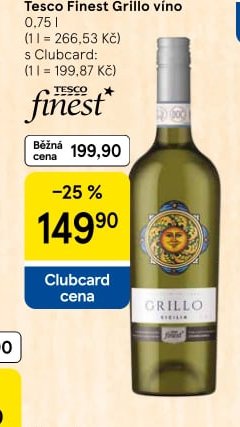 Tesco Finest Grillo víno