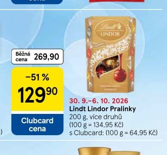 Lindt Lindor Pralinky
