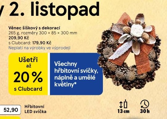 Věnec šiškový s dekorací