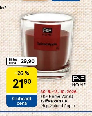 F&F Home Vonná svíčka ve skle 95 g