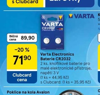 Varta Electronics Baterie CR2032