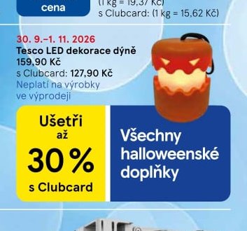 Tesco LED dekorace dýně