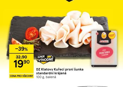 DZ Klatovy Kuřecí prsní šunka standardní krájená