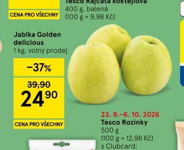 Jablka Golden delicious