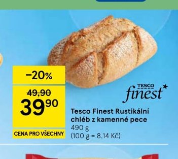 Tesco Finest Rustikální chléb z kamenné pece