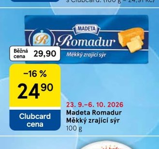Madeta Romadur Měkký zrající sýr
