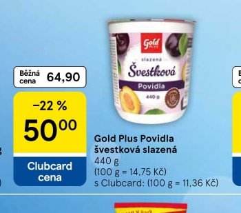 Gold Plus Povidla švestková slazená