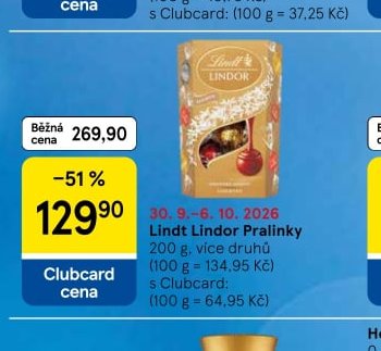 Lindt Lindor Pralinky